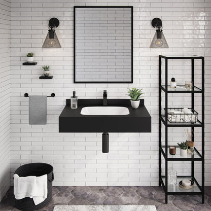 Swiss Madison Avancer 36'' Wall Mount Sink In Black Marquina