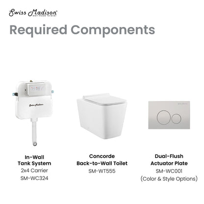 Swiss Madison Concorde Back-to-Wall Square Toilet Bowl