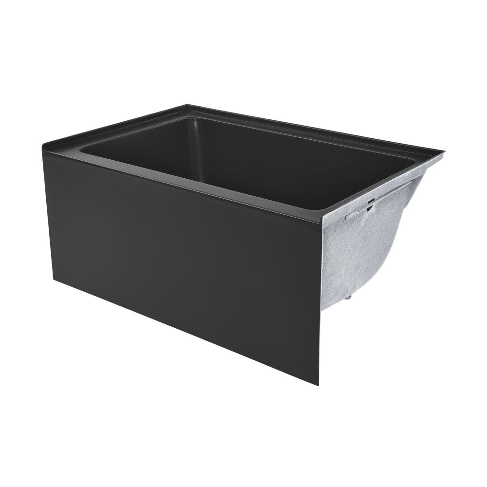 Swiss Madison Voltaire 48" x 32" Right-Hand Drain Alcove Bathtub with Apron in Matte Black