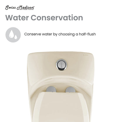 Swiss Madison Chateau One-Piece Elongated Dual-Flush Toilet in Bisque 1.1/1.6 gpf