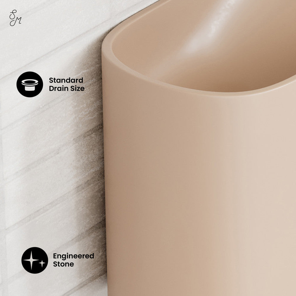 Swiss Madison Terre 18" Right Side Faucet Wall-Mount Bathroom Sink in Pastel Peach