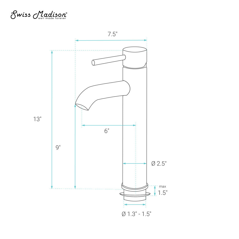 Swiss Madison Ivy Single Hole, Single-Handle, High Arc Bathroom Faucet in Oil Rubbed Bronze