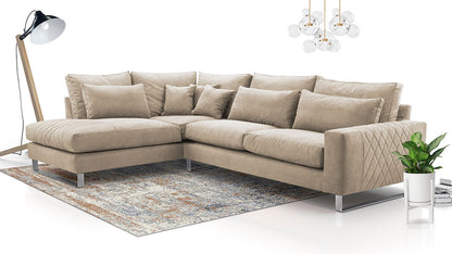 Maxima House FLORA European Sectional Sofa, Beige