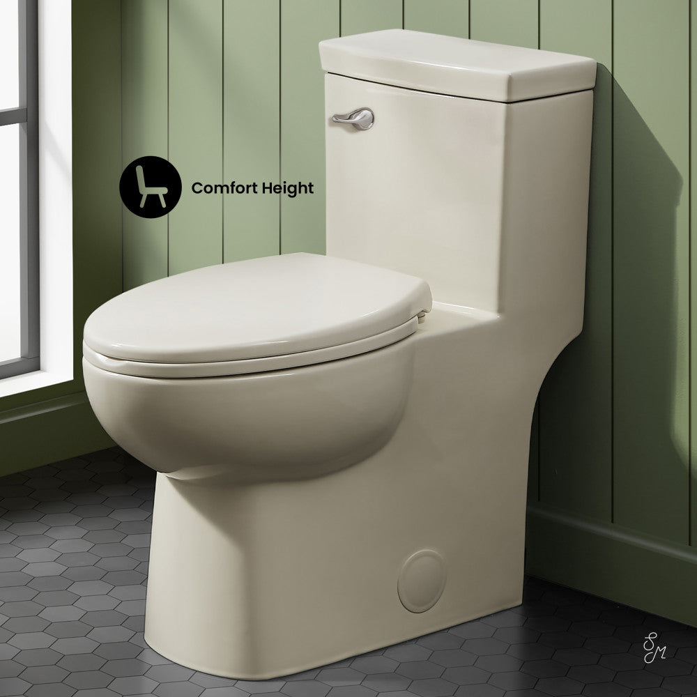 Swiss Madison Classe One Piece Toilet with Front Flush Handle 1.28 gpf in Bisque