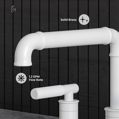 Swiss Madison Avallon 8 in. Widespread, Sleek Handle, Bathroom Faucet in Matte White