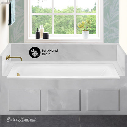 Swiss Madison Voltaire 60" x 30" Left-Hand Drain Alcove Bathtub
