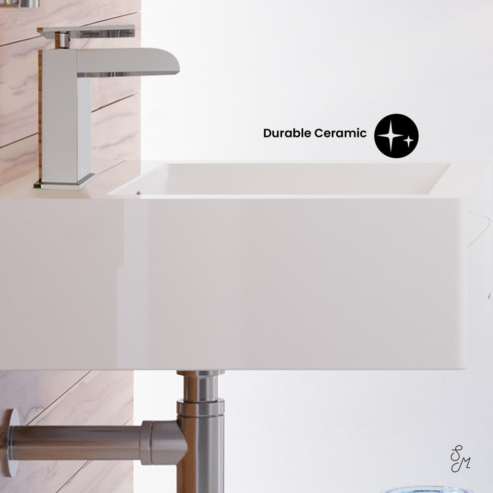 Swiss Madison Voltaire 18 Square Ceramic Wall Mount Sink