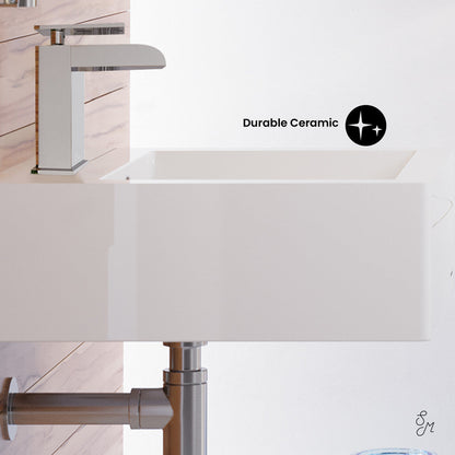 Swiss Madison Voltaire 18 Square Ceramic Wall Mount Sink