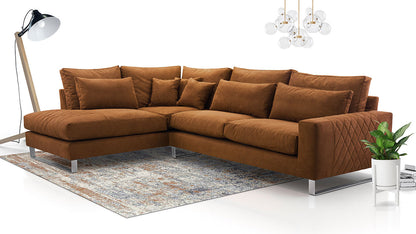 Maxima House Brown Sectional Sofa FLORA