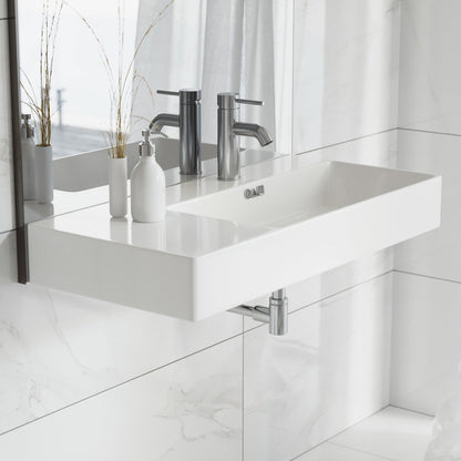 Swiss Madison St. Tropez 36" Rectangle Wall-Mounted Sink with Right Side Faucet Mount