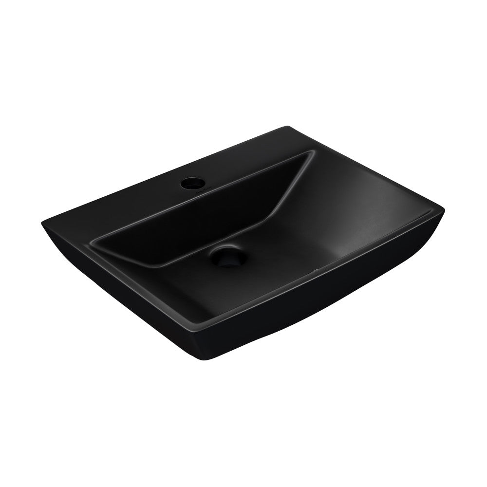 Swiss Madison Sublime 18" Ceramic Wall Hung Sink in Matte Black