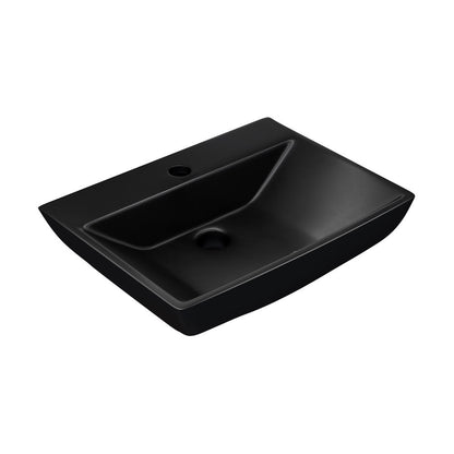 Swiss Madison Sublime 18" Ceramic Wall Hung Sink in Matte Black