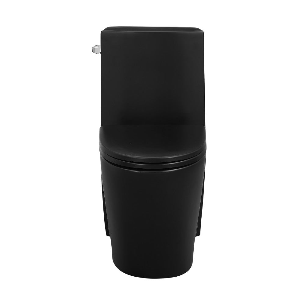 Swiss Madison St. Tropez One-Piece Elongated Toilet Left Side Vortex Flush Handle in Matte Black 1.28 gpf