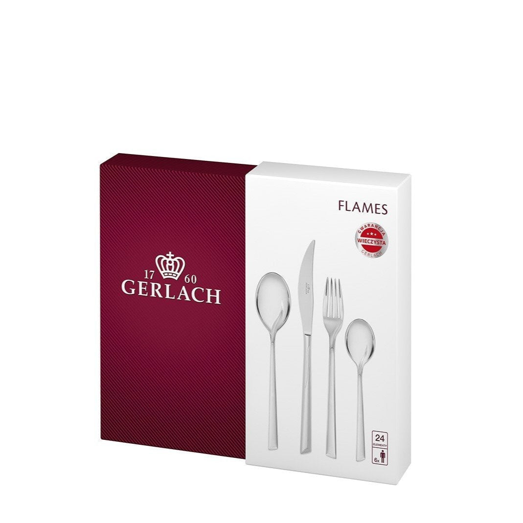 Gerlach FLAMES 24 Piece Stainless Steel Flatware Set