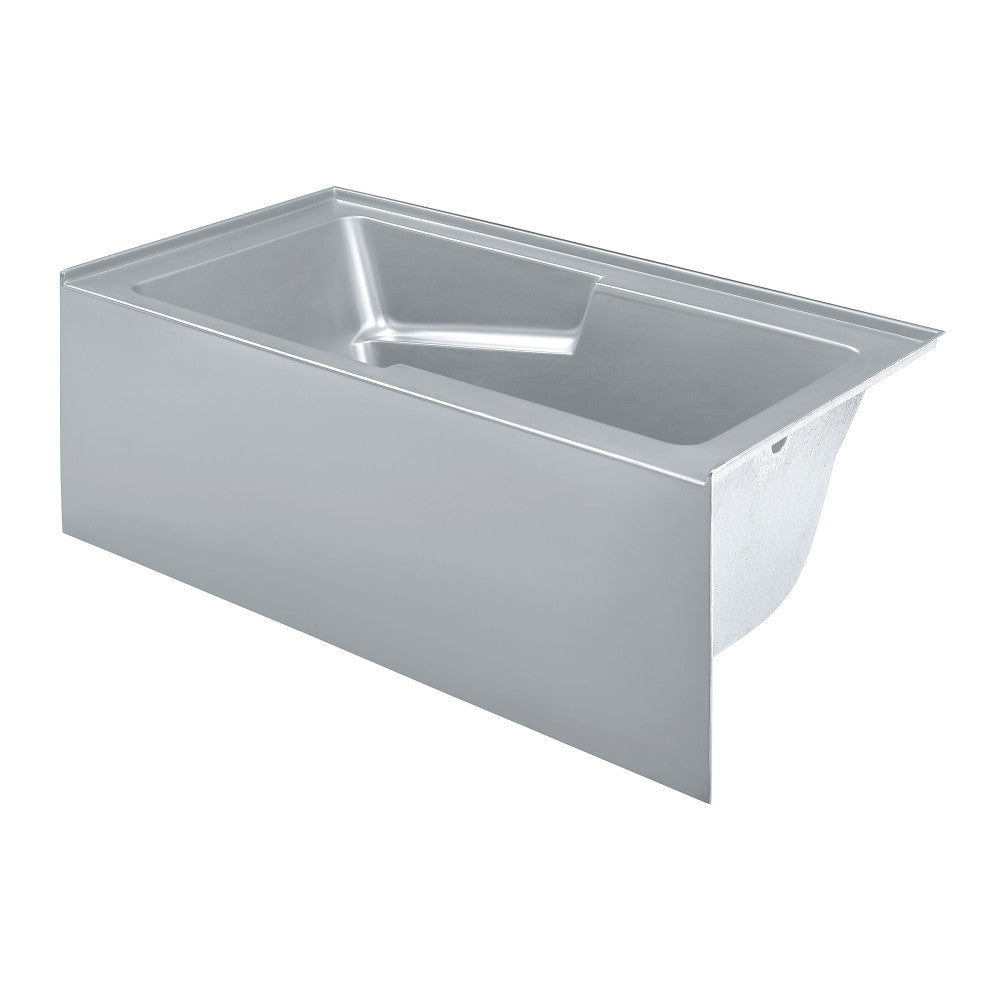 Swiss Madison Voltaire 60" x 32" Right-Hand Drain Alcove Bathtub with Apron and Armrest in Matte Grey