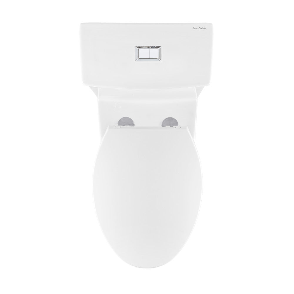 Swiss Madison Classe One-Piece 12" Rough-in 1.1/1.6 GPF Dual Top Flush Elongated Toilet in Glossy White