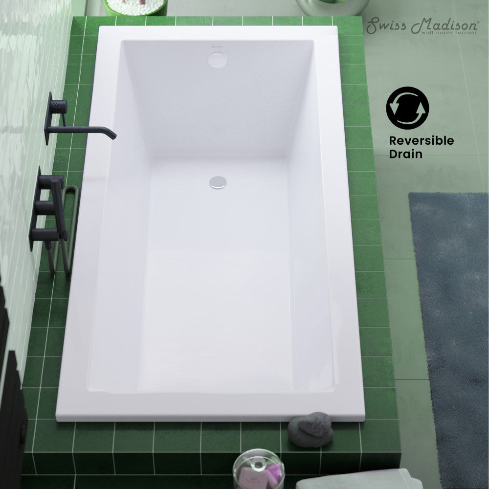 Swiss Madison Voltaire 48" x 30" Reversible Drain Drop-In Bathtub