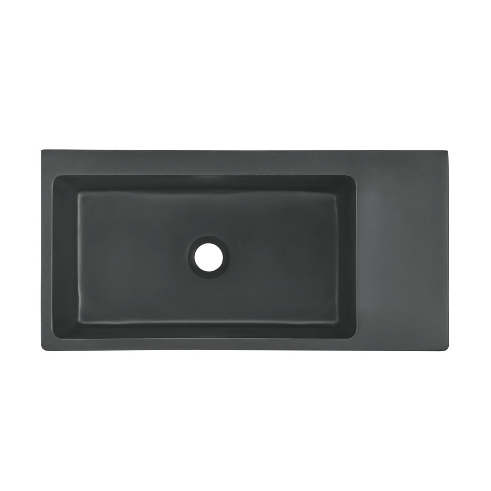 Swiss Madison Delice 24" Rectangle Wall-Mount Bathroom Sink in Matte Black