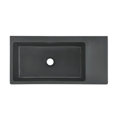 Swiss Madison Delice 24" Rectangle Wall-Mount Bathroom Sink in Matte Black