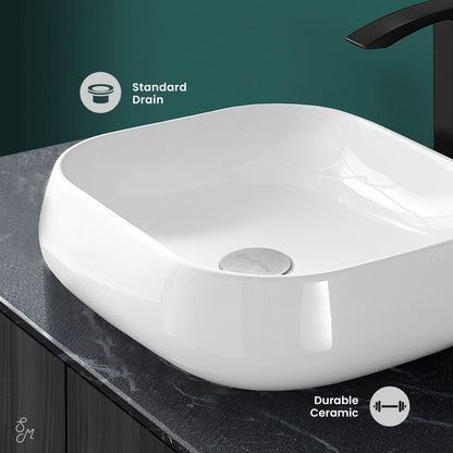 Swiss Madison Chateau 18 Square Ceramic Vessel Sink