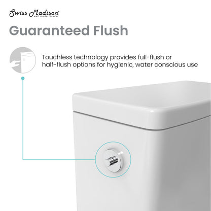 Swiss Madison Carre One-Piece Square Toilet Dual-Flush 1.1/1.6 gpf, Touchless