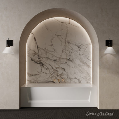 Swiss Madison Virage 60" x 30" Right-Hand Drain Alcove Bathtub with Apron