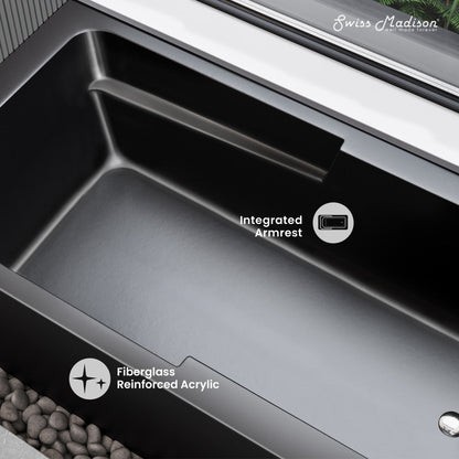 Swiss Madison Voltaire 60" x 32" Right-Hand Drain Alcove Bathtub with Apron in Matte Black