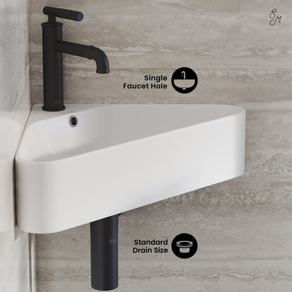 Swiss Madison St Tropez Corner Wall Hung Sink