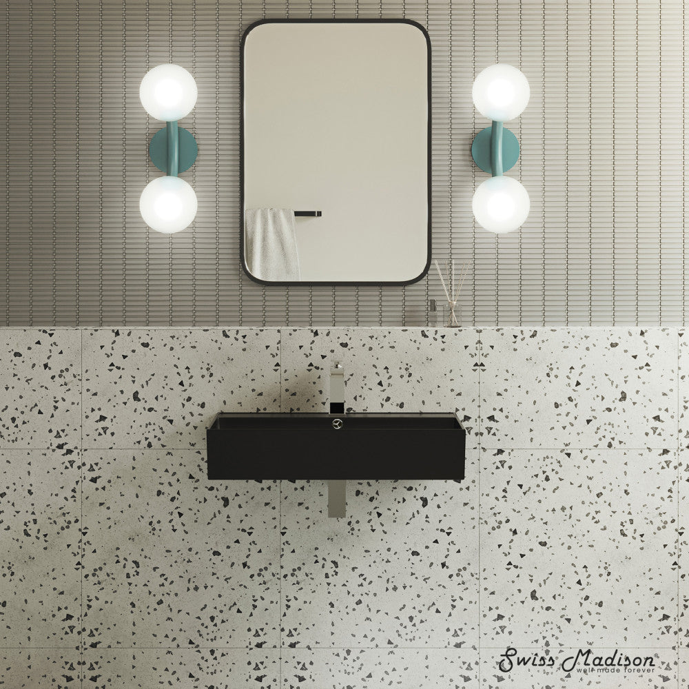 Swiss Madison Claire 22" Rectangle Wall-Mount Bathroom Sink in Matte Black