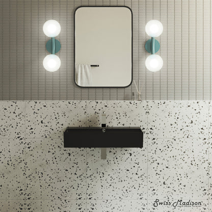 Swiss Madison Claire 22" Rectangle Wall-Mount Bathroom Sink in Matte Black
