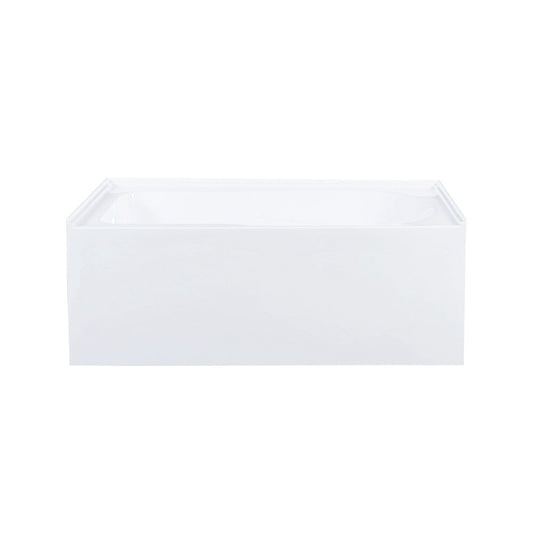 Swiss Madison Voltaire 54 x 30 Skirted Left Drain Soaking Alcove Bathtub in Glossy White with Integrated Armrest