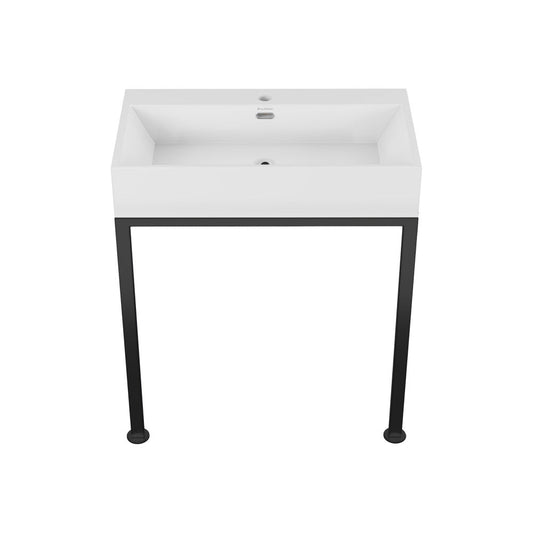 Swiss Madison Concorde 30" Rectangle Console Sink with Matte Black Legs