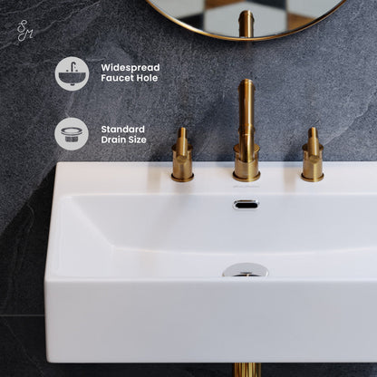 Swiss Madison Claire 24" Rectangle Wall-Mount Bathroom Sink with 8" Widespread Holes