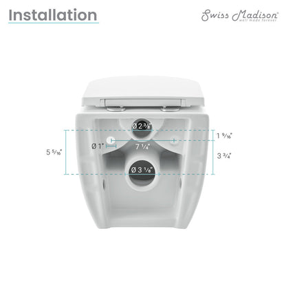 Swiss Madison Swiss Madison Well Made Forever SM-WK450-01C - Ivy Wall Hung Elongated Toilet Bundle, Glossy White