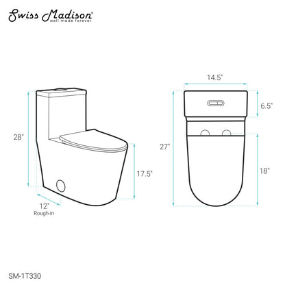 Swiss Madison Liberte One-Piece Elongated Toilet Dual-Flush 1.1/1.6 gpf