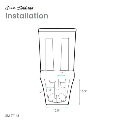 Swiss Madison Rivoli Two-Piece Square Toilet Dual-Flush 1.1/1.6 gpf