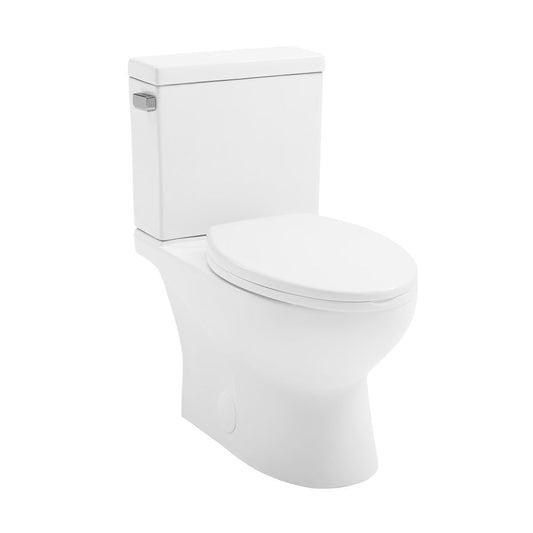 Swiss Madison Cache Two-Piece Elongated Toilet Left Side Flush Handle Toilet 1.28 gpf