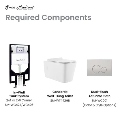 Swiss Madison Concorde Wall hung Toilet Bowl, Black Hardware