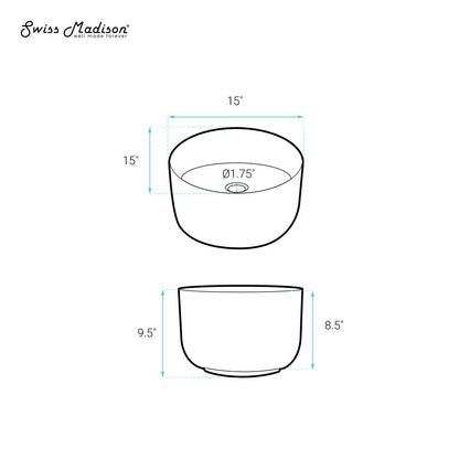 Swiss Madison Calice 15'' Vessel Sink in White
