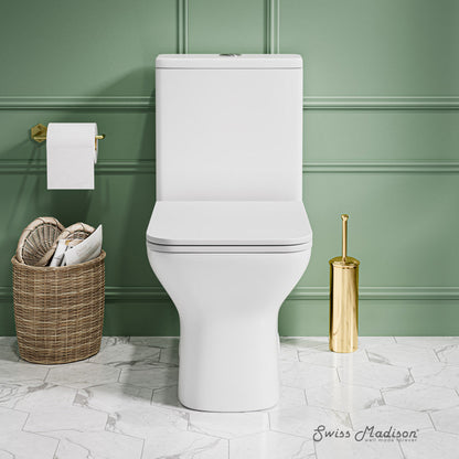 Swiss Madison Carre One Piece Square Toilet Dual Flush 1.1/1.6 gpf in Matte White