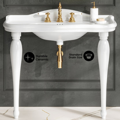 Swiss Madison Santorini 40" Rectangle 3-Hole Widespread Console Sink