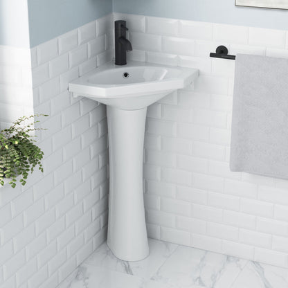 Swiss Madison St.Tropez Corner Two-Piece Pedestal Sink