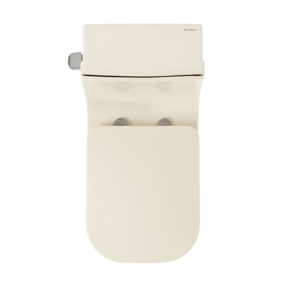 Swiss Madison Concorde One Piece Square Left Side Flush Handle Toilet 1.28 gpf in Bisque