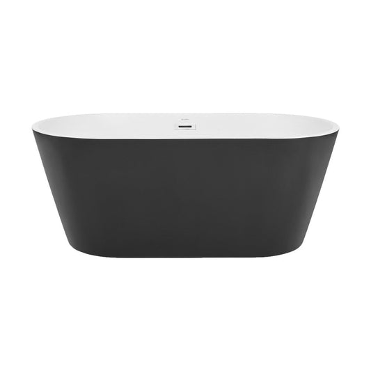 Swiss Madison Claire 60" Freestanding Bathtub Matte Black and Matte White