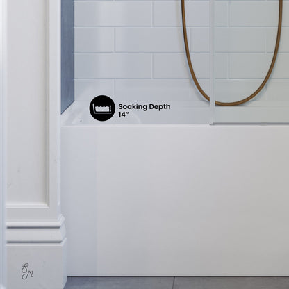 Swiss Madison Voltaire 48" x 30" Left-Hand Drain Alcove Integrated Armrest Bathtub with Apron