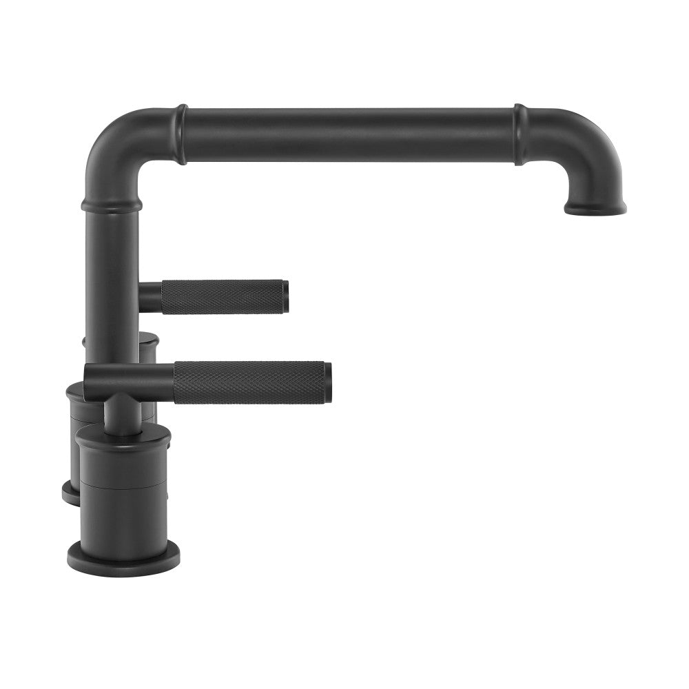 Swiss Madison Avallon 8 in. Widespread, Sleek Handle, Bathroom Faucet in Matte Black