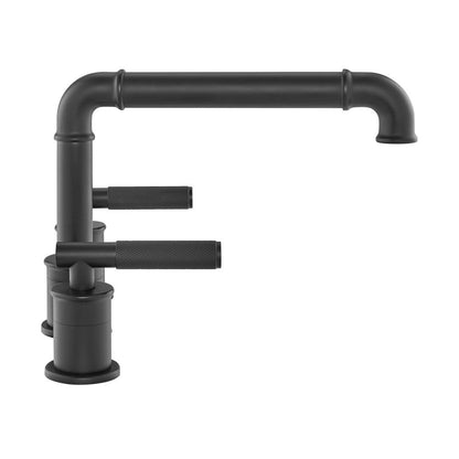 Swiss Madison Avallon 8 in. Widespread, Sleek Handle, Bathroom Faucet in Matte Black