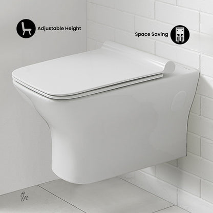 Swiss Madison Carre Wall-Hung Elongated Toilet Bowl