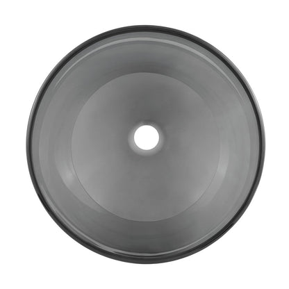 Swiss Madison Cascade 16.5 Color Glass Vessel Sink with Faucet, Black