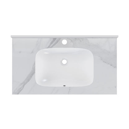 Swiss Madison Avancer 36'' Wall Mount Sink In White Marble